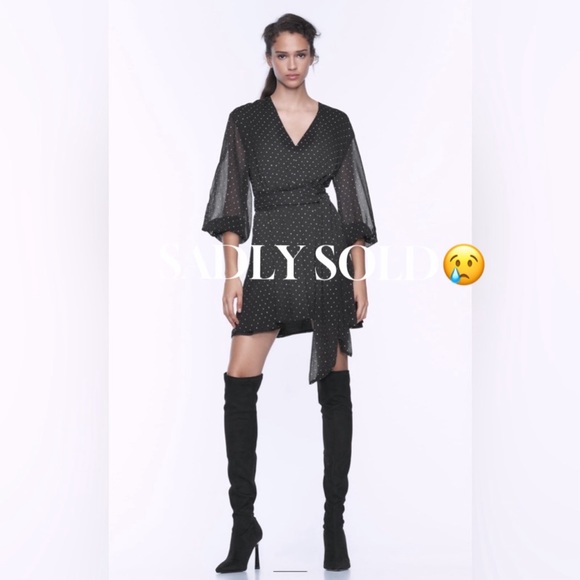 Zara Dresses & Skirts - ZARA beautiful shimmering V neck, elastic waisted Chiffon Mini dress🔥🔥🔥